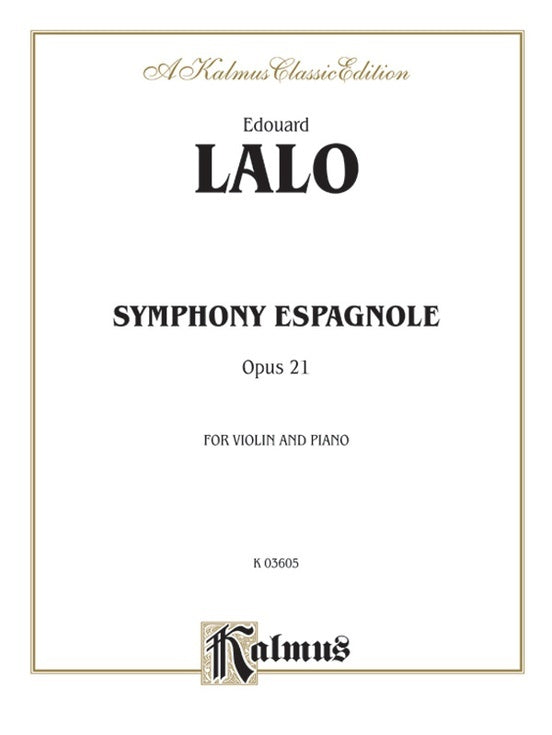 Symphony Espagnole Op 21 Violin Sheet Music