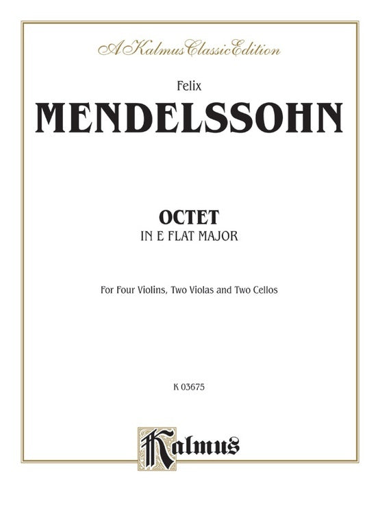 Octet Op 20 E Flat 4 Violin/2 Viola/2 Vc