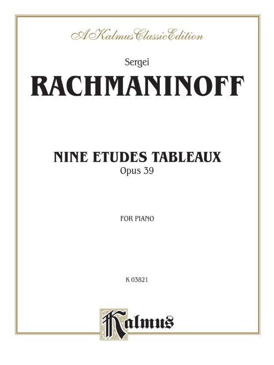 9 Etudes Tableaux Piano Sheet Music