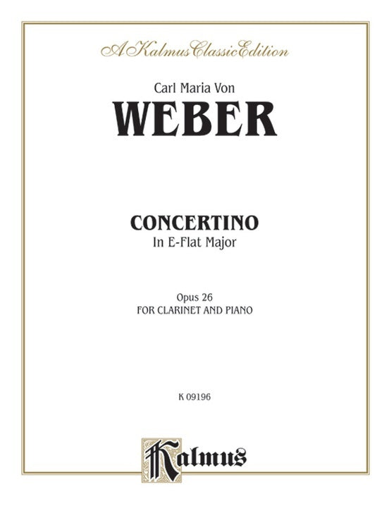Concertino Op 26 A Flat Clarinet/Piano
