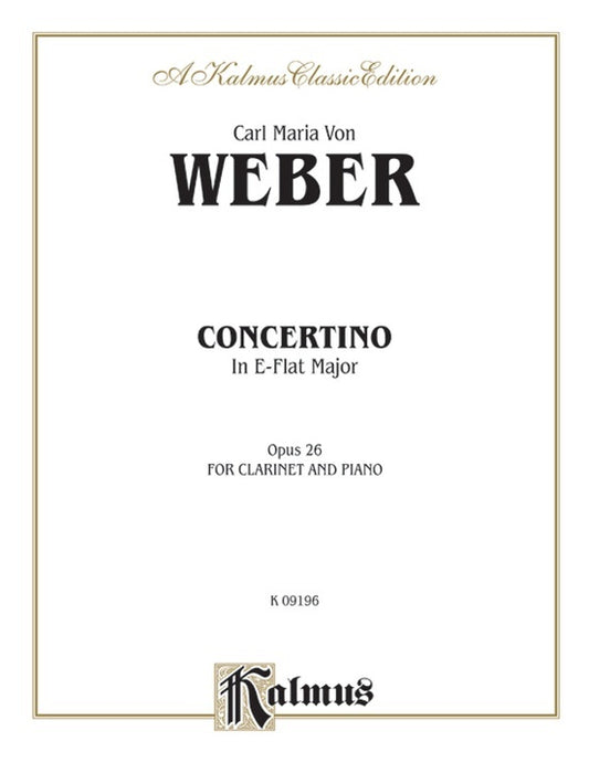 Concertino Op 26 A Flat Clarinet/Piano
