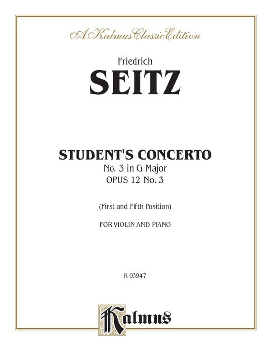 Students Concerto No 3 for Violin Sheet Music