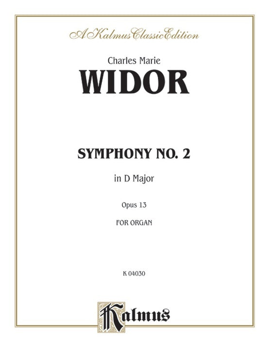 Symphony No 2 D Op 13 - Piano and Organ Sheet Music
