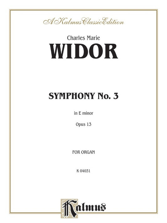 Symphony No 3 in E Minor - Piano and Organ Sheet Music