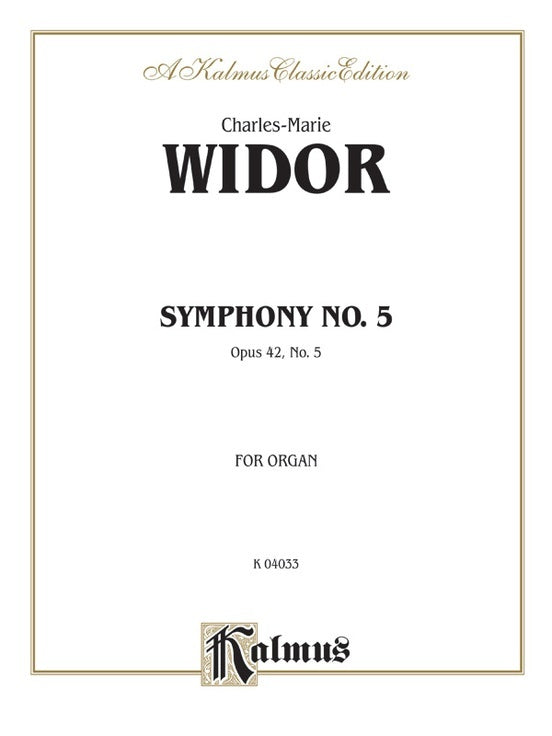 Symphony No 5 F Op 42 Piano and Organ Sheet Music