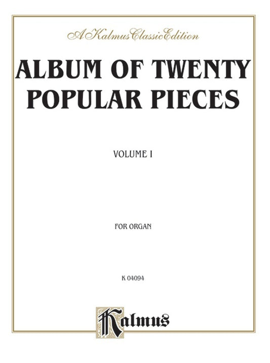 Album 20 Popular Pieces Book 1 for Piano and Organ Sheet Music
