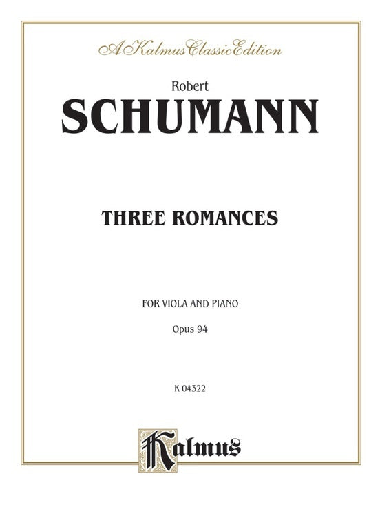 Romances 3 Op 94 Viola/Piano
