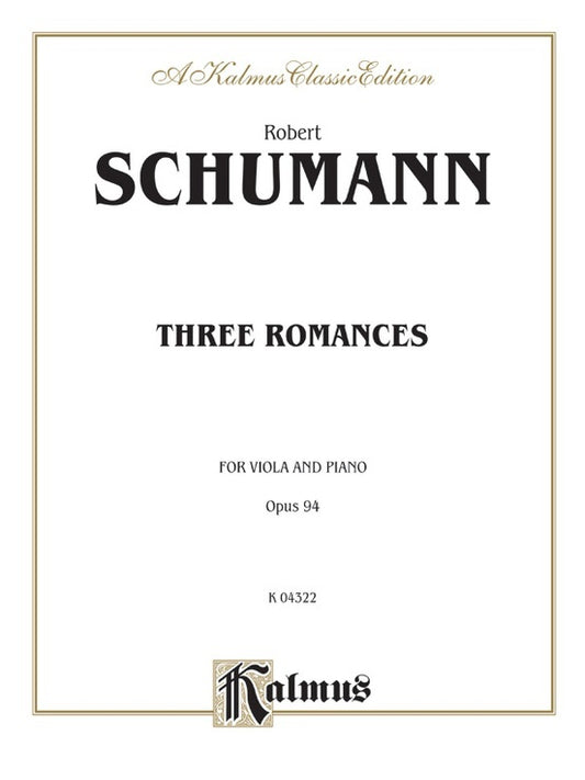 Romances 3 Op 94 Viola/Piano