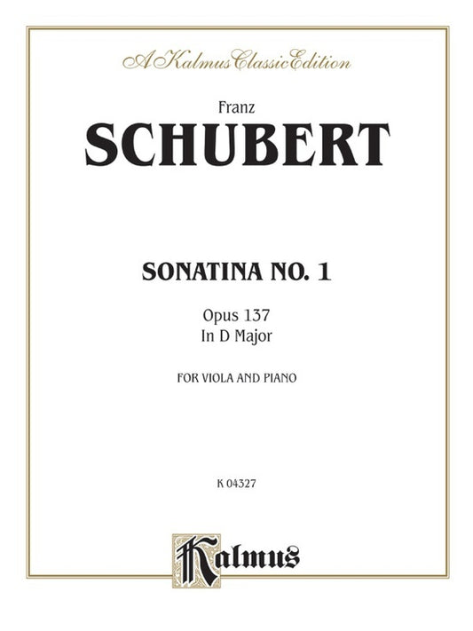 Sonatina Op 137 No 1 for Viola and Piano Sheet Music