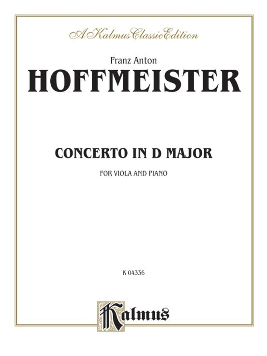 Viola Concerto D Sheet Music