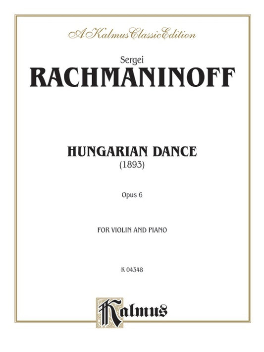 Hungarian Dance For Violin And Piano Op 6
