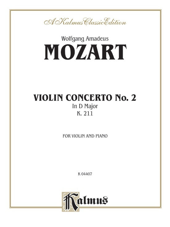 Violin Concerto No 2 K211 Sheet Music