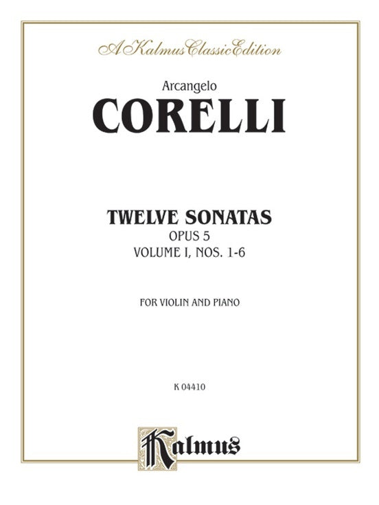 Sonatas 12 Op 5 Book 1 Violin Sheet Music