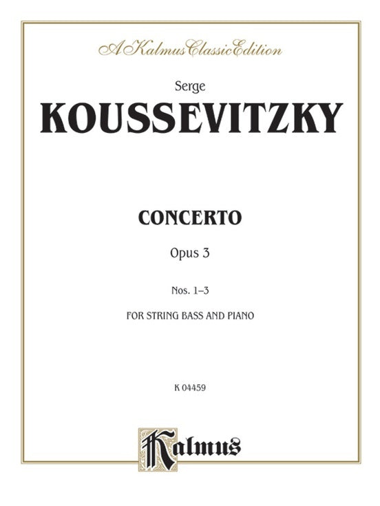 Concerto Op 3 Double Bass/Piano