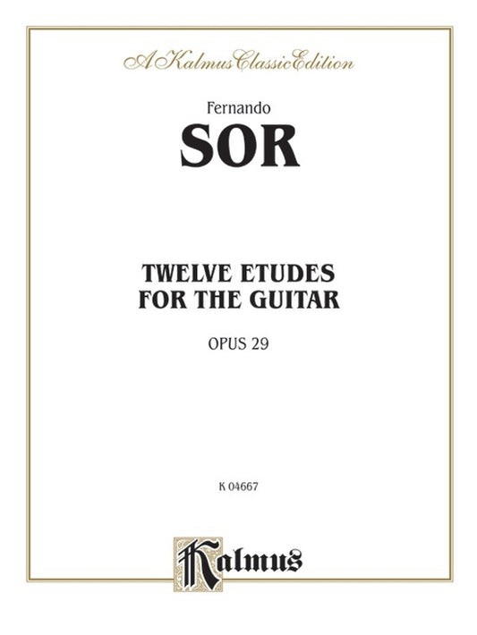 Etudes 12 Op 29 Guitar
