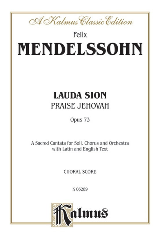 Lauda Sion Op 73 Vocal Sc