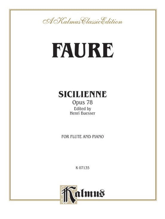 Sicilienne Op 78 Flute