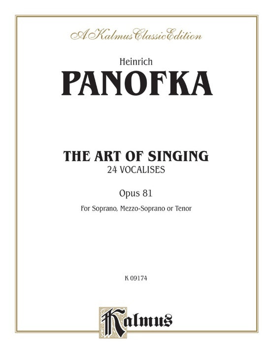 Art of Singing Op 81 Vocal Sheet Music
