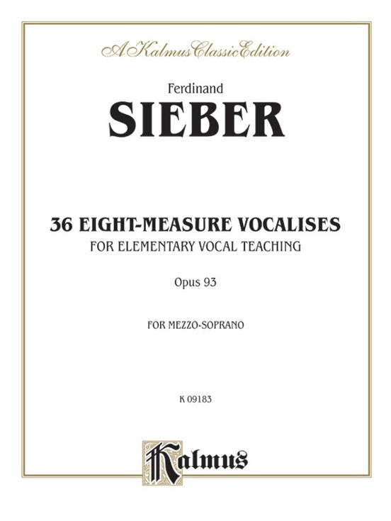 36 8 Measure Vocalises Op 93 for Soprano Sheet Music