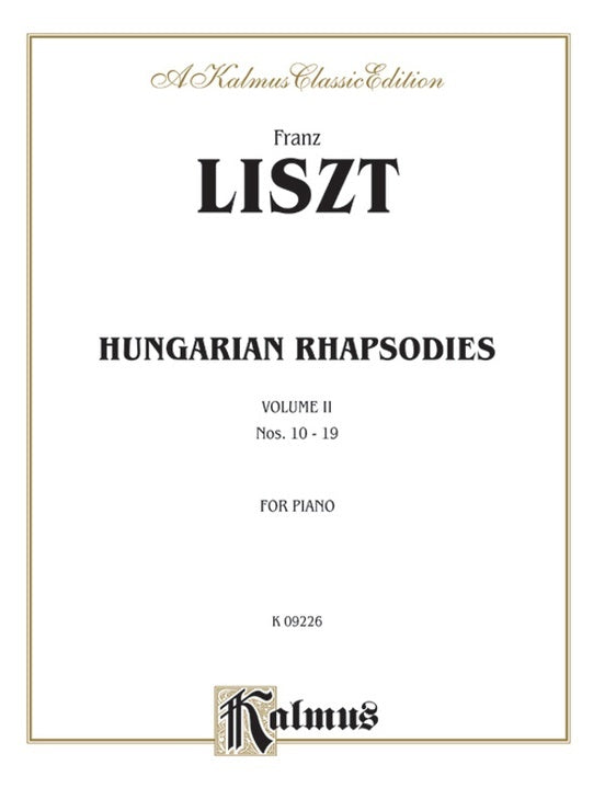 Hungarian Rhapsody Book 2 No 10-19 Ps