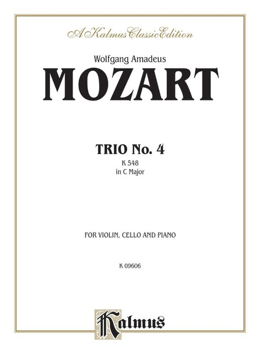 Trio No 4 C K548 Chamber Sheet Music