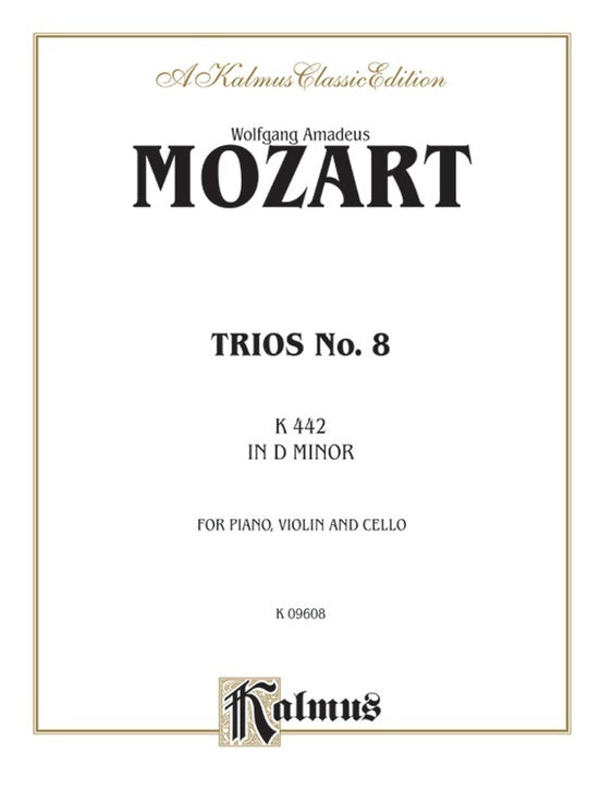 Trio No 8 D Minor K442 Chamber Sheet Music