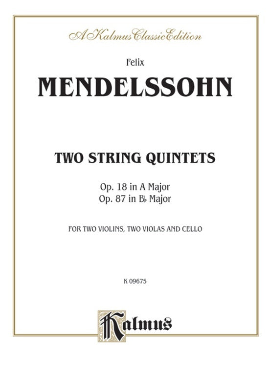 String Quintet Op 18/Op 87 Chamber Sheet Music