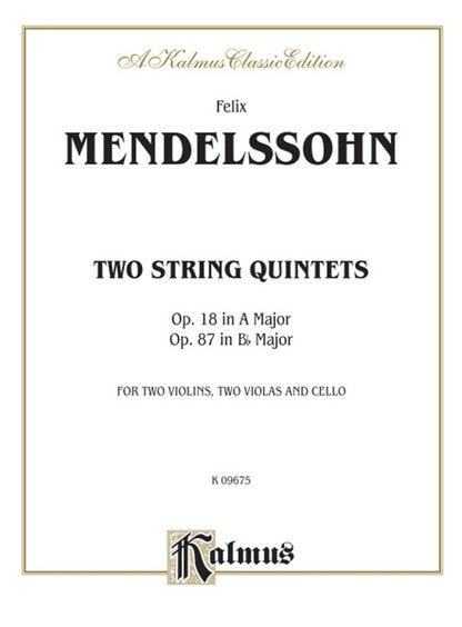 String Quintet Op 18/Op 87 Chamber Sheet Music