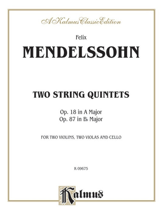 String Quintet Op 18/Op 87 Chamber Sheet Music