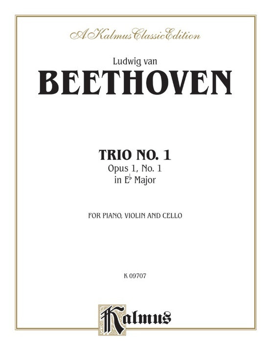 Trio Op 1 No 1 E Flat for Violin, Cello, and Piano Chamber Sheet Music