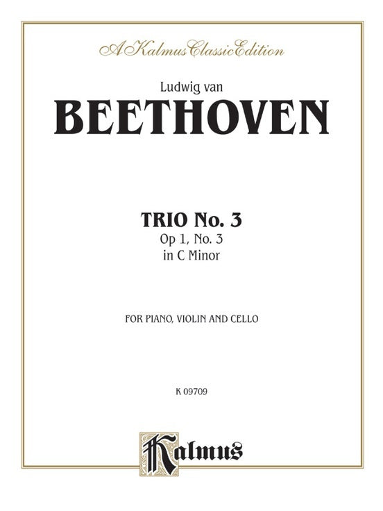 Trio No 3 Op 1 No 3 in C Minor for Violin, Cello, and Piano - Chamber Sheet Music