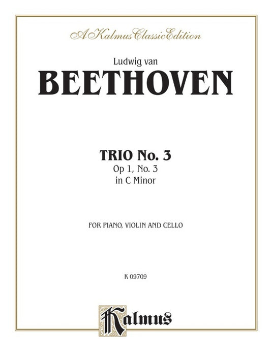 Trio No 3 Op 1 No 3 in C Minor for Violin, Cello, and Piano - Chamber Sheet Music