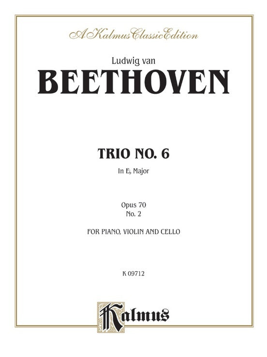 Trio No 6 Op 70 No 2 E Flat for Violin, Cello, and Piano