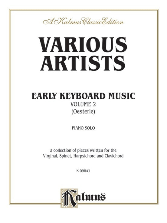Early Keyboard Music Book 2 Ed Oesterle