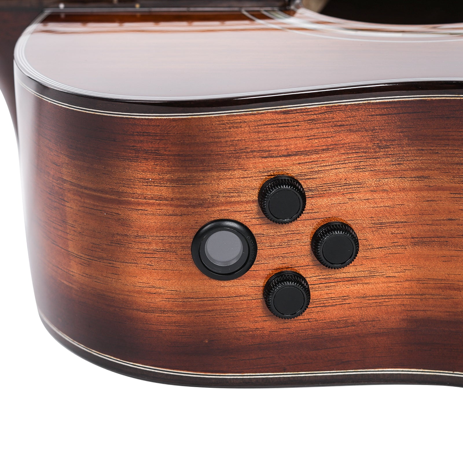 Saga K1GCNE Solid Koa Wood Acoustic-Electric Guitar with Fishman Pickups, Right-Handed, Glossy Finish, Includes High-End Brown Case — view 3