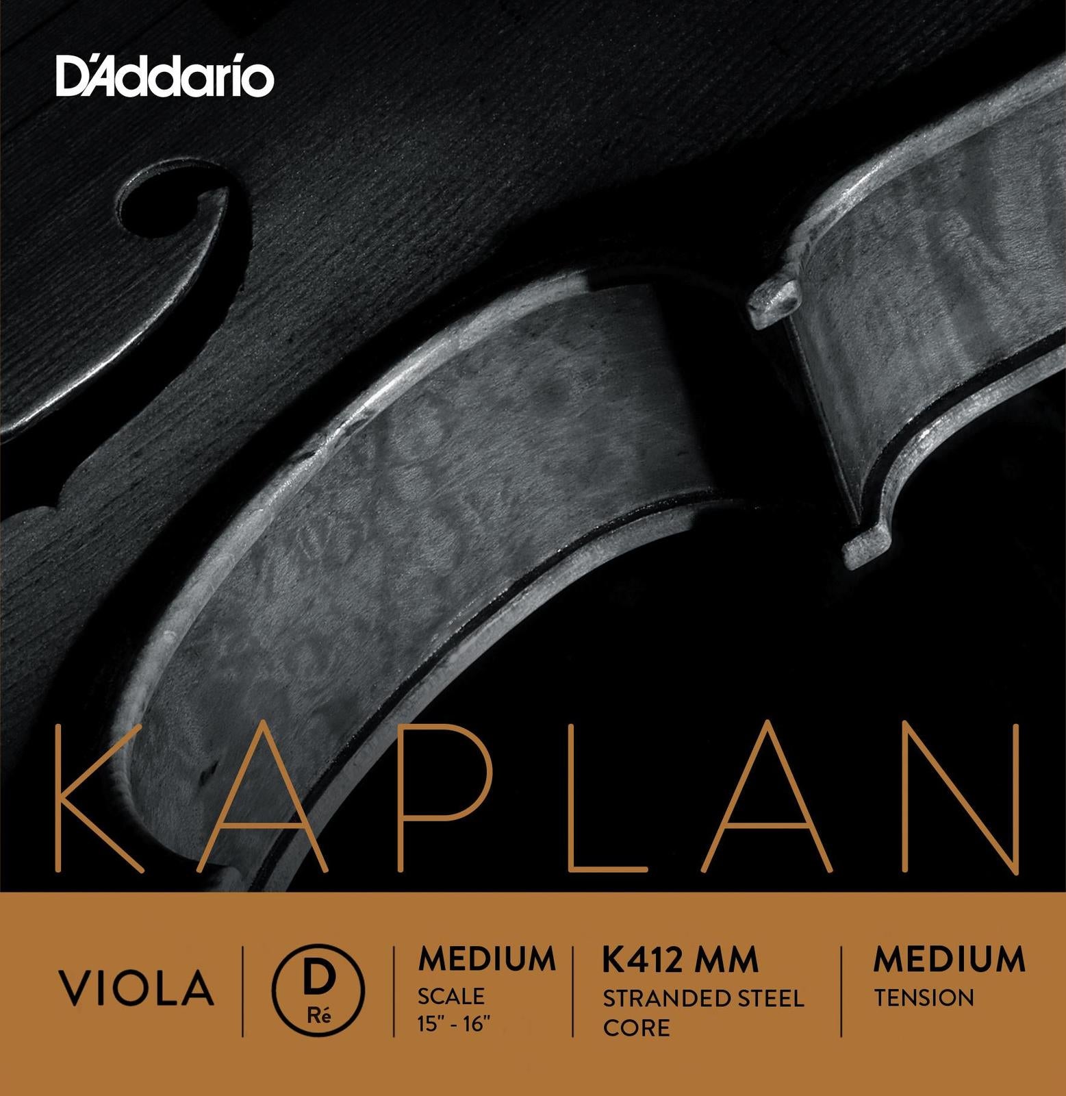 D'Addario Kaplan Viola String Set, Medium Scale, Medium Tension