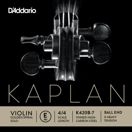 D'Addario Kaplan Ball End Violin Single E String, 4/4 Scale, Extra-Heavy Tension