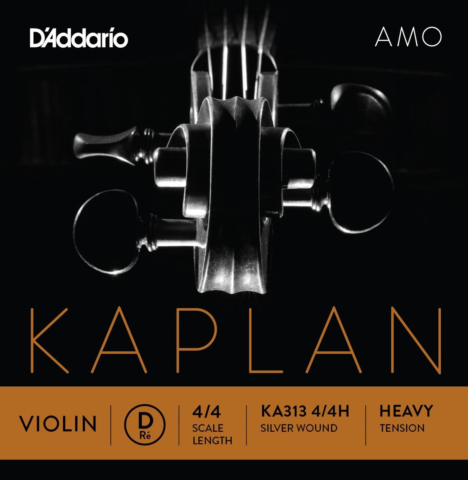 D'Addario Kaplan Amo Violin A String, 4/4 Scale, Heavy Tension