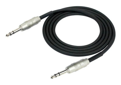 Kirlin 6ft 1/4" TRS to 1/4" TRS Cable, 20x2 Gauge Copper, 90% Spiral Shielding, Black PVC Jacket, SKU: KAP209PR-6 — view 2
