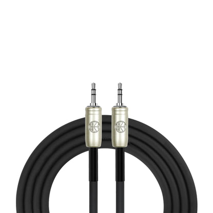 Kirlin Stereo 3.5mm Cable 10-Foot KAP468PR-10, 24 x2 Gauge Copper, 90% Spiral Shielding, Black PVC Jacket