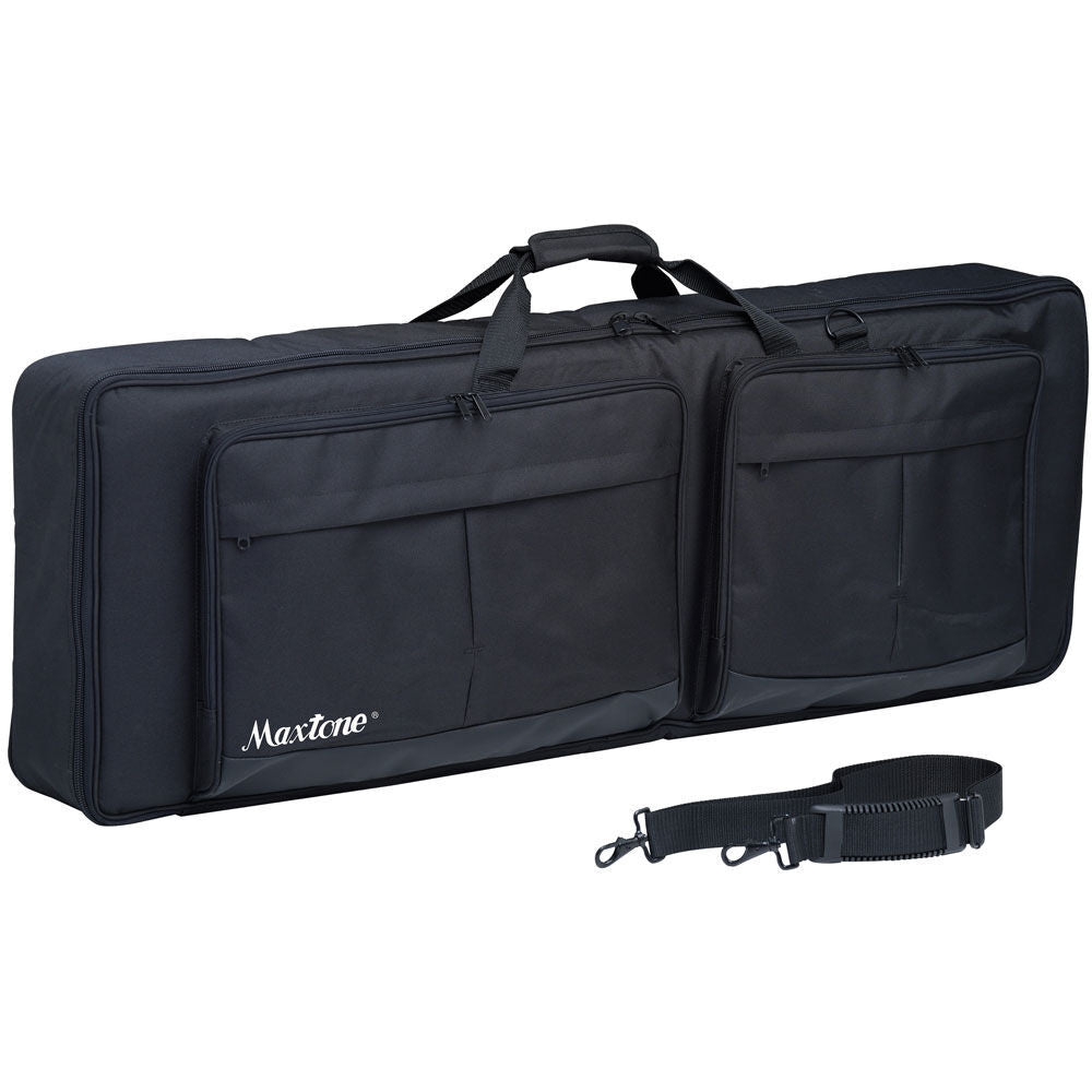 Maxtone 76-Note Padded Keyboard Bag with Storage Pockets and Carry Strap