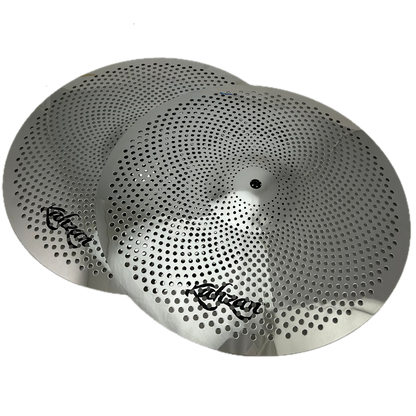 Kahzan Silent Series Hi-Hat Cymbals 14" - Handmade Stainless Steel, Reduced Volume for Practice and Performances