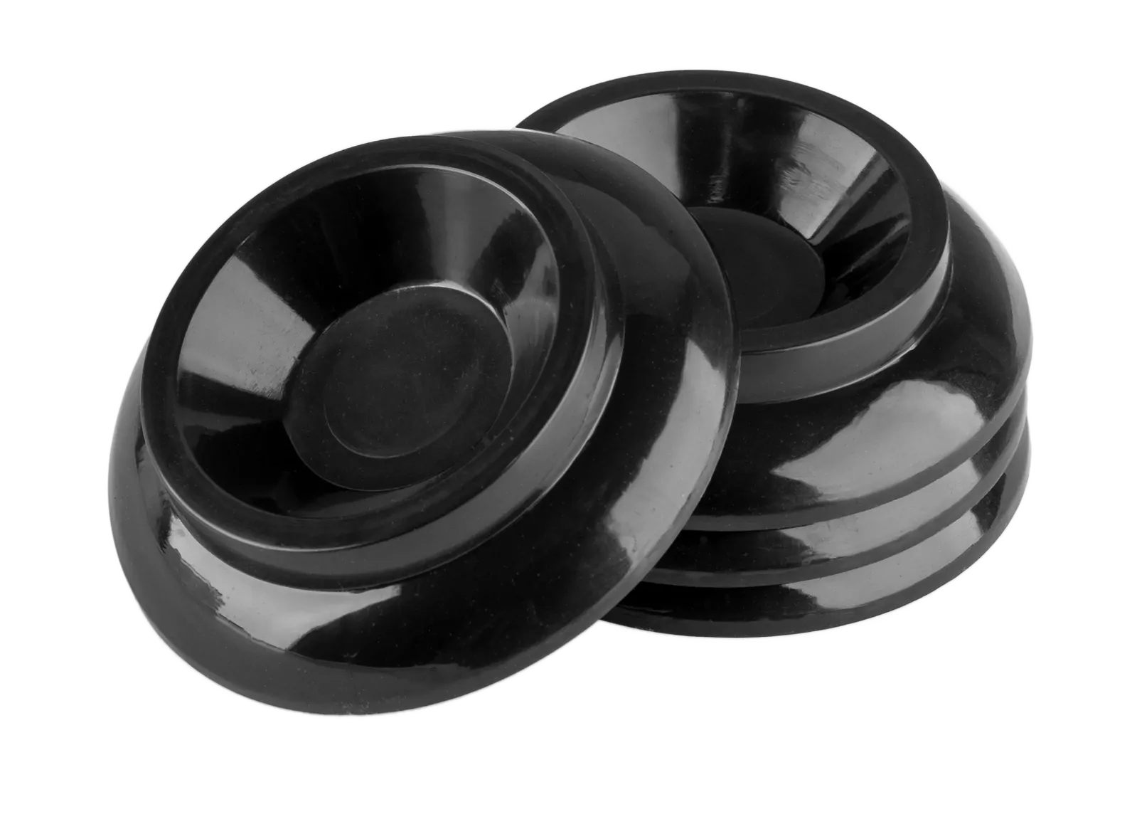 Hemingway Piano Castor Cups - 4 Pcs KC6B Black Plastic Floor Protectors