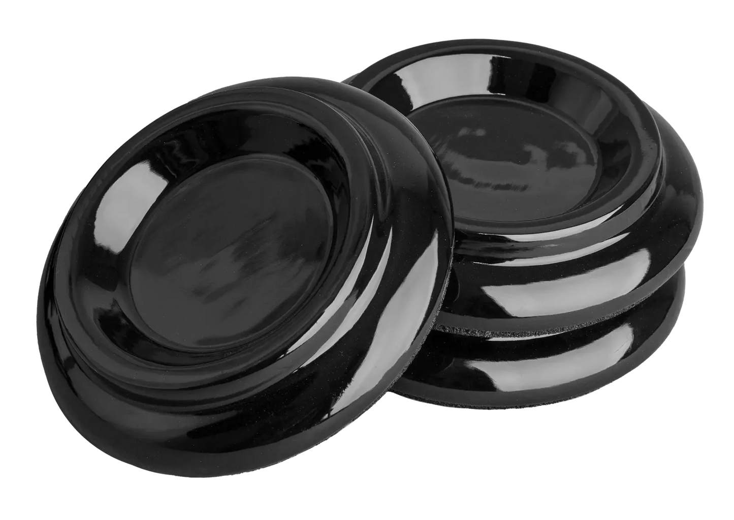 Hemingway Piano Castor Cups - 3 Pack, Polished Ebony with Felt Bottom, Model KC7L