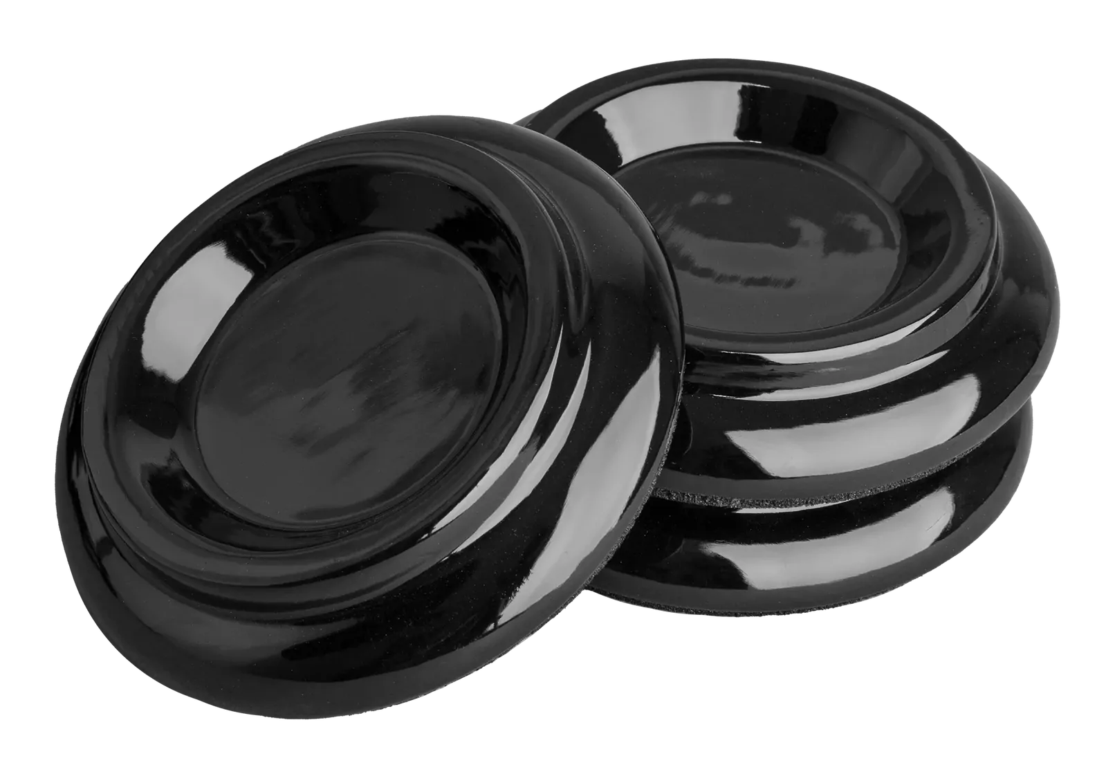 Hemingway Piano Castor Cups - 3 Pack, Polished Ebony with Felt Bottom, Model KC7L