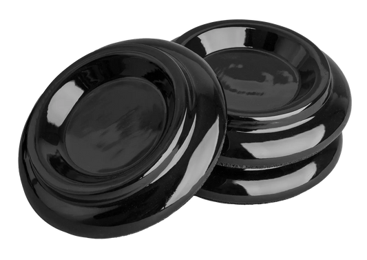 Hemingway Piano Castor Cups - 3 Pack, Polished Ebony with Felt Bottom, Model KC7L