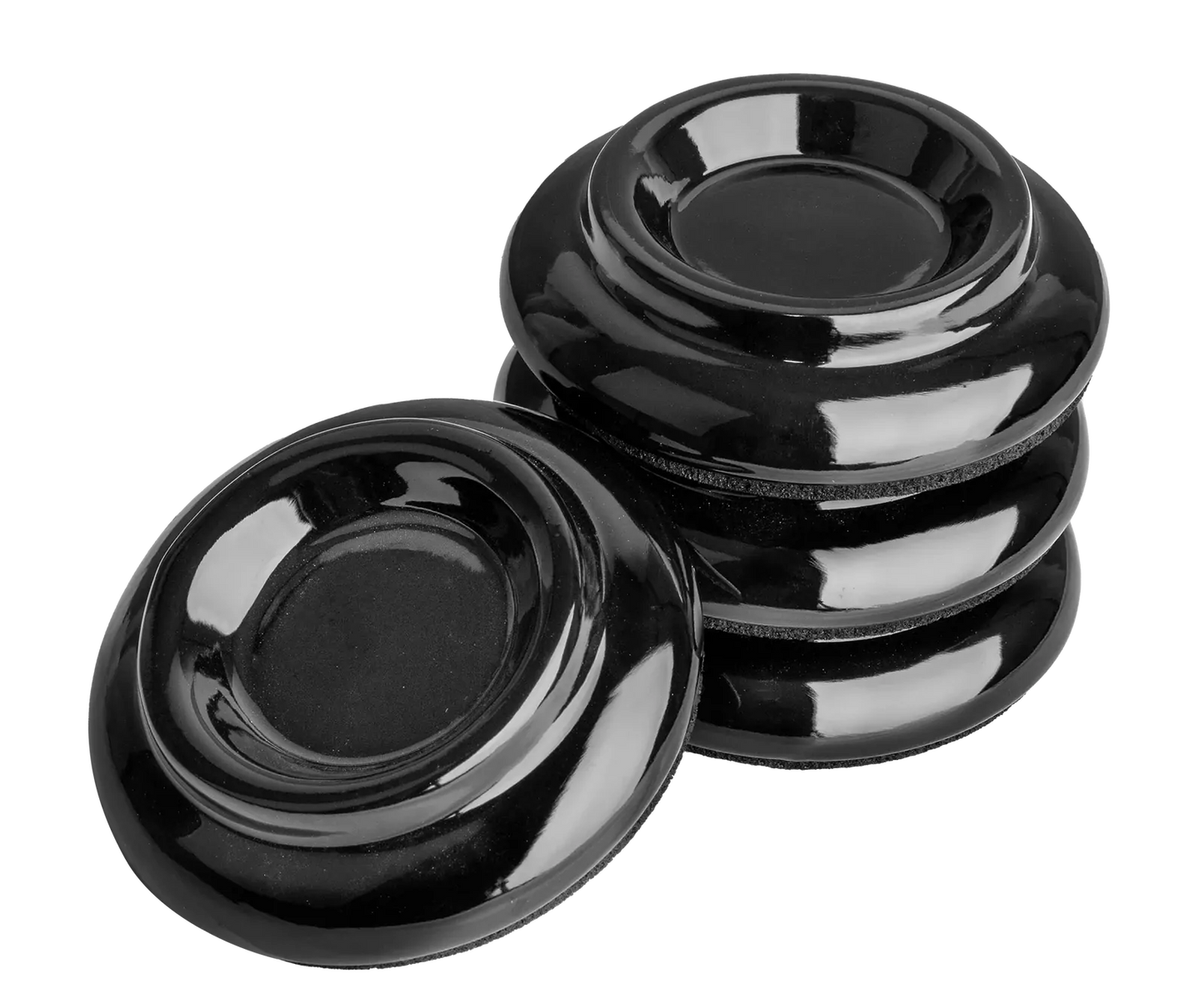 Hemingway Piano Castor Cups - 4 Pack KC7S Polished Ebony with Felt Bottom