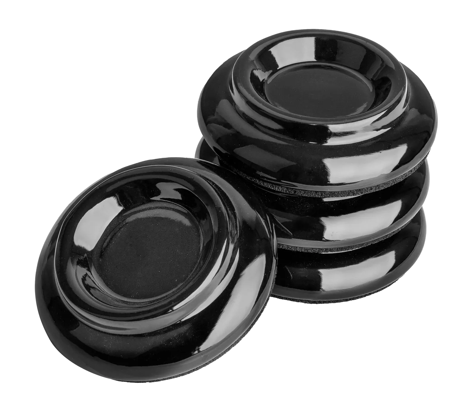 Hemingway Piano Castor Cups - 4 Pack KC7S Polished Ebony with Felt Bottom