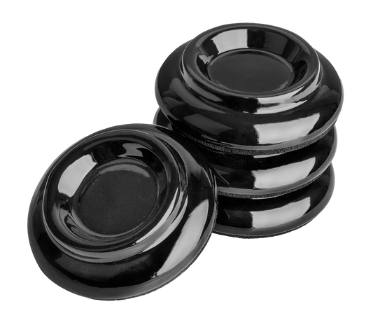 Hemingway Piano Castor Cups - 4 Pack KC7S Polished Ebony with Felt Bottom
