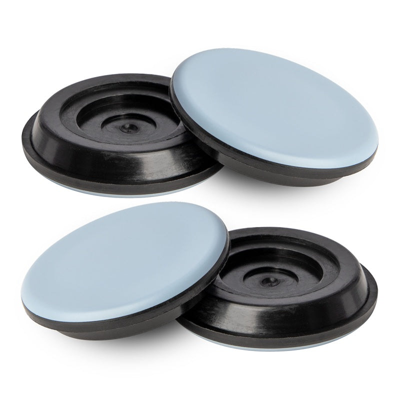 AMS Hemingway Slidable Plastic Piano Castor Cups - Set of 4, Black with Grey Base, Designed for Carpet, Protects Floors, Base Width 6.5cm